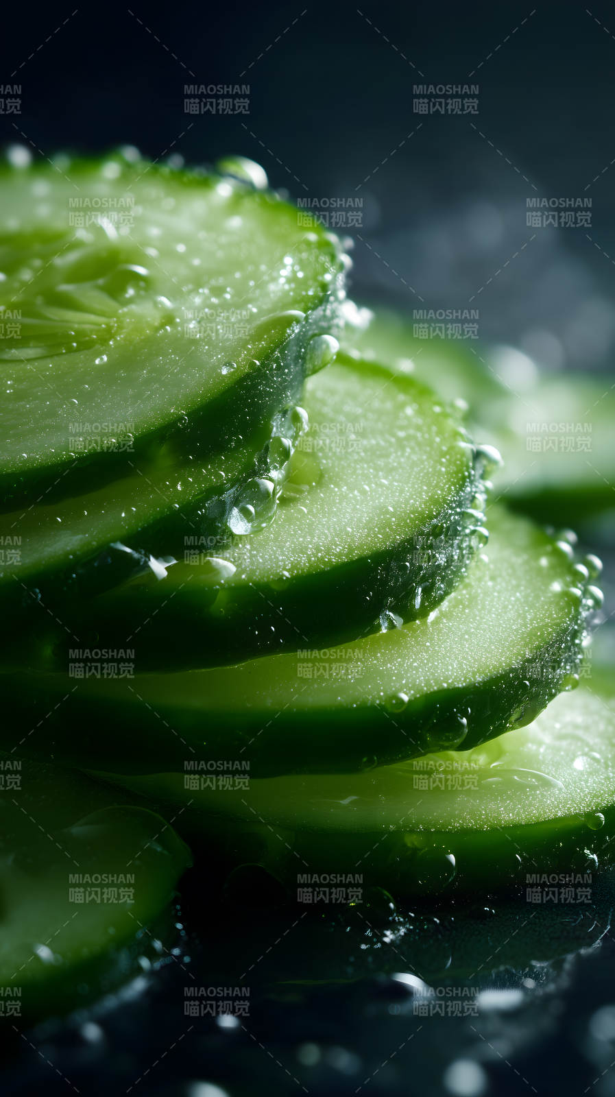 青翠欲滴的黃瓜片-圖片