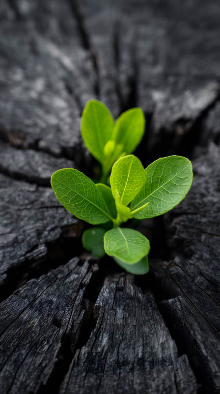 新芽破木新生-图片