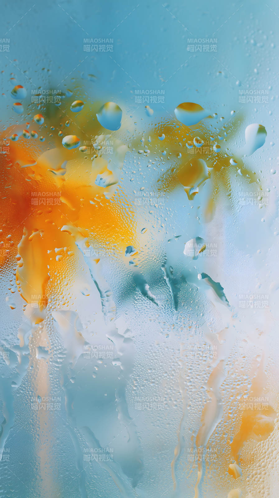 水滴上的花朵光影-圖片