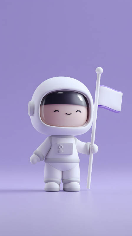 宇航員舉旗慶祝-圖片