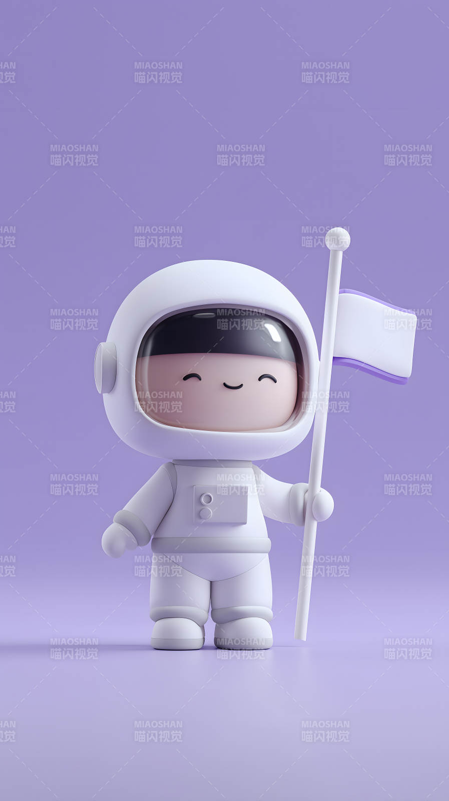 宇航員舉旗慶祝-圖片