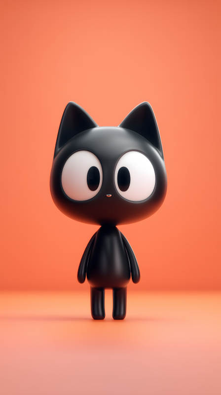 黑貓卡通形象設計-圖片