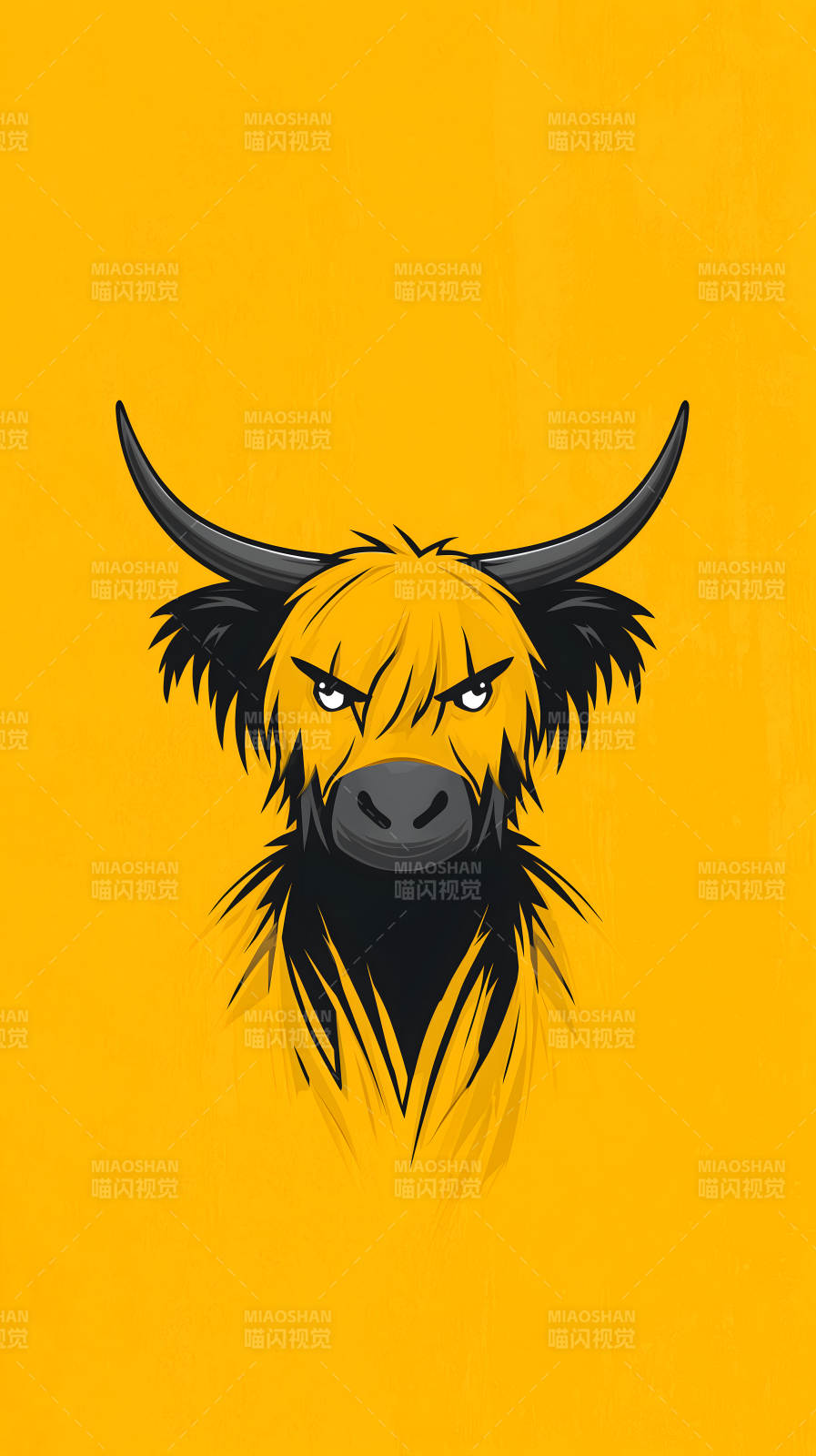 憤怒的牦牛頭像-圖片