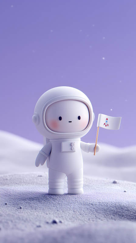 宇航员登陆月球插画图片