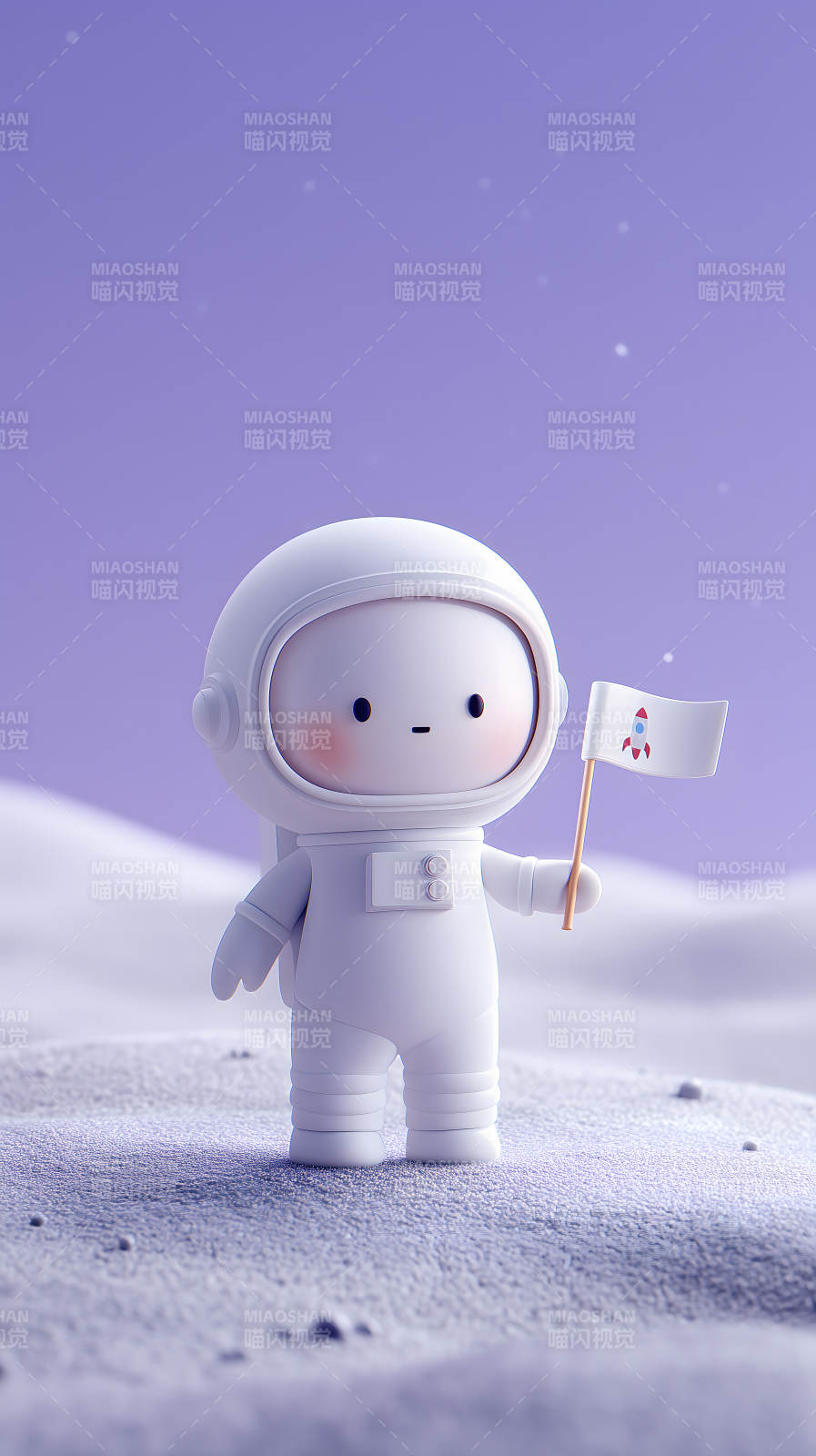 宇航员登陆月球插画图片