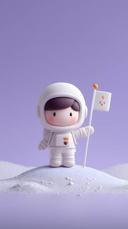 卡通宇航員插畫可愛-圖片