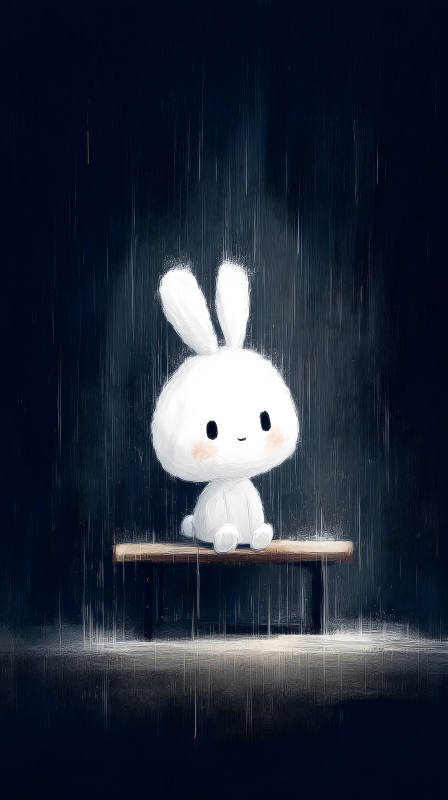 雨中兔子的孤獨-圖片