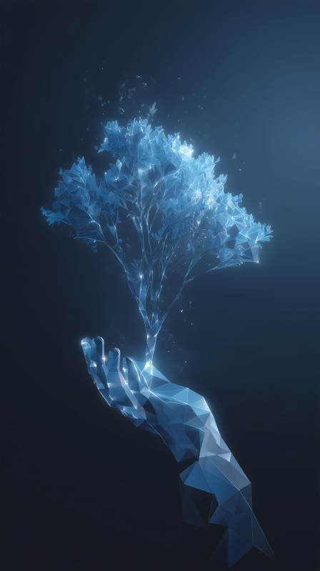 手托樹(shù)意境唯美-圖片