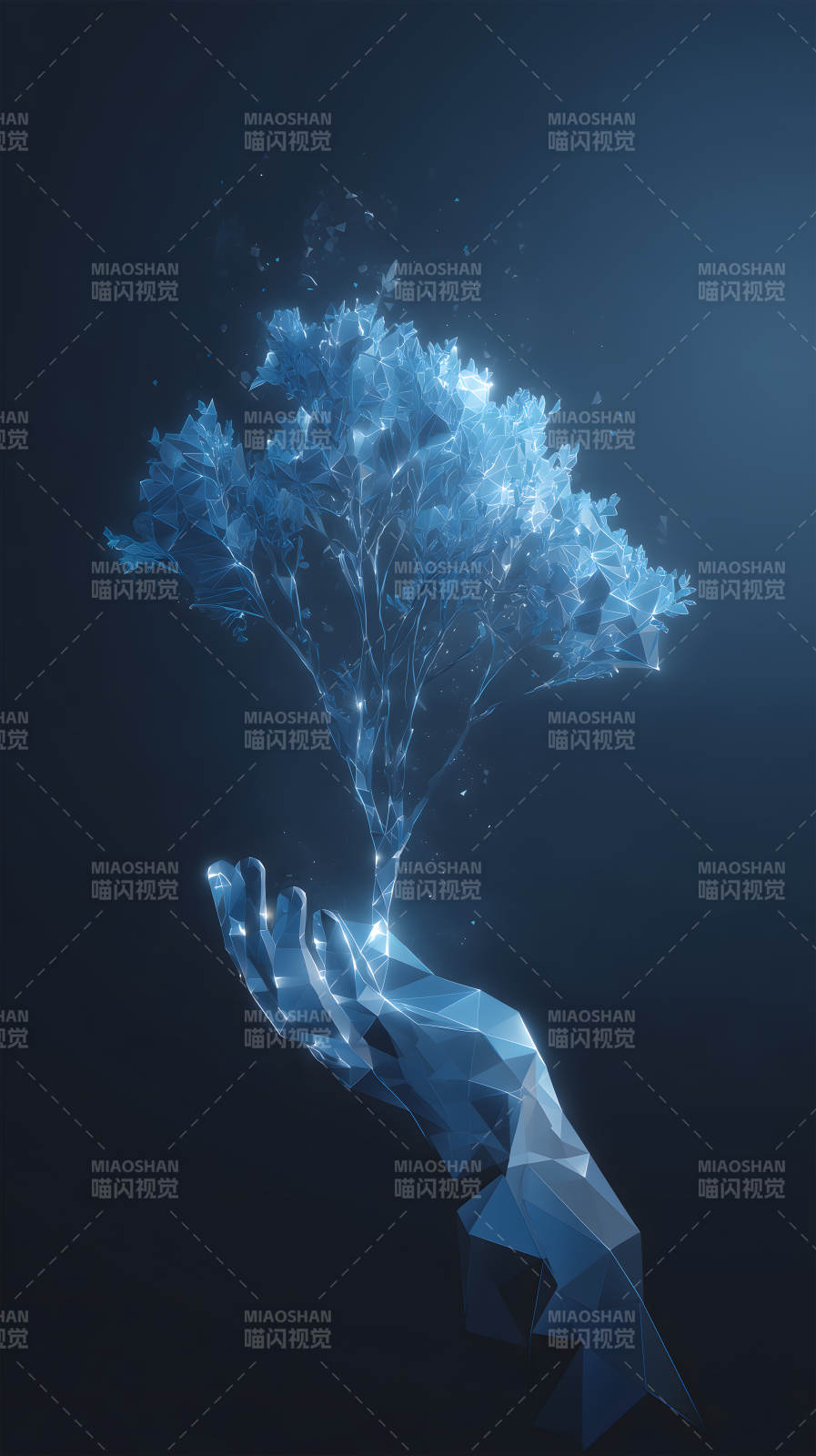 手托树意境唯美-图片