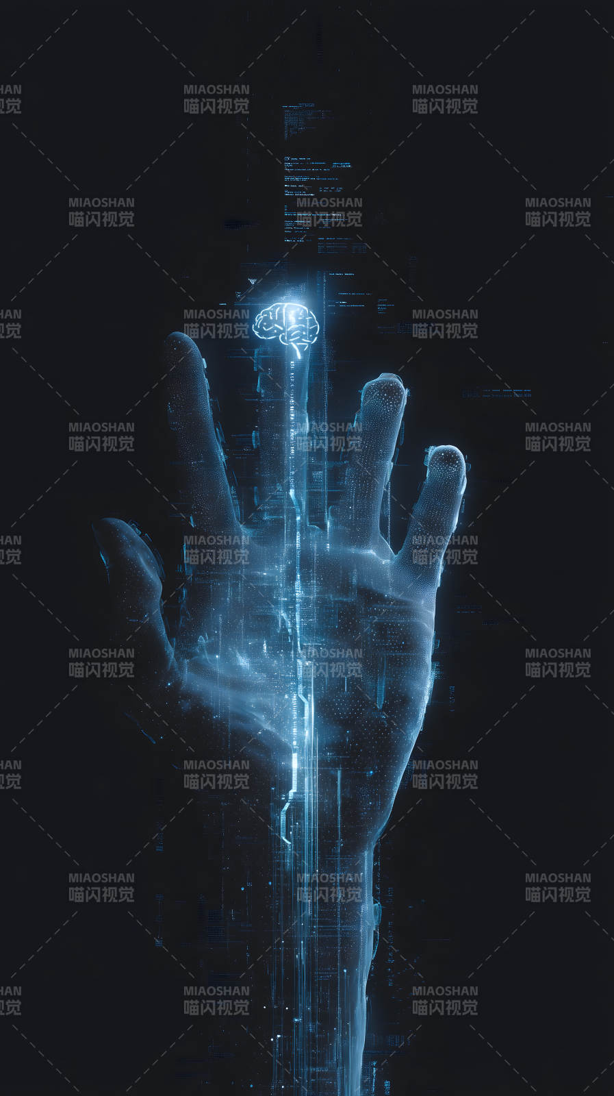 數字科技大腦連接-圖片