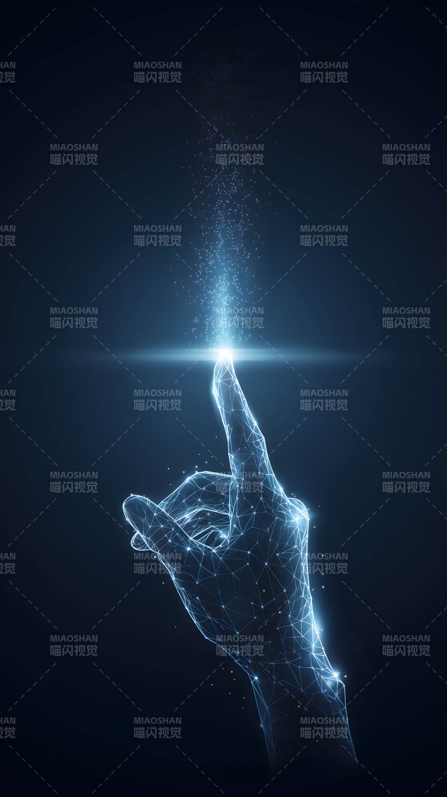 科技手勢觸碰光芒-圖片