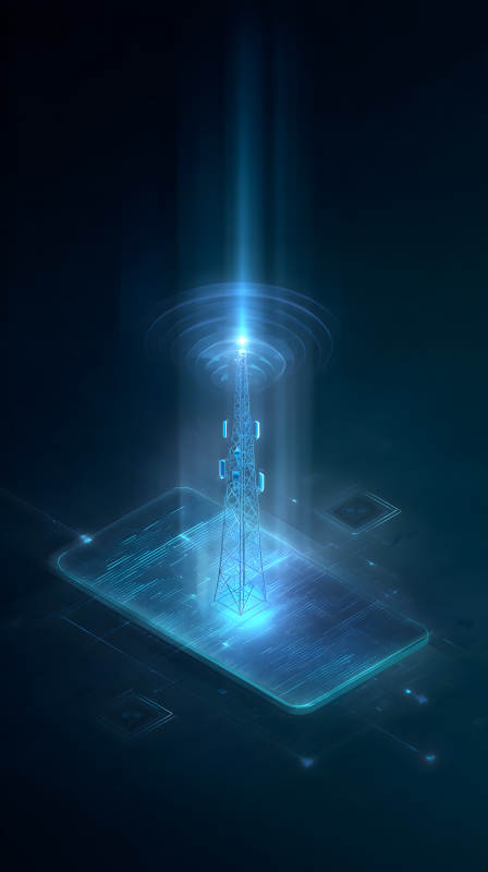 網(wǎng)絡(luò)信號(hào)塔連接手機(jī)-圖片