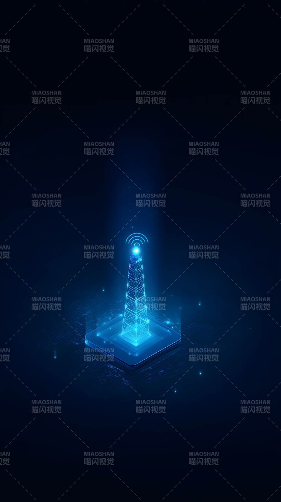 藍色科技信號塔-圖片