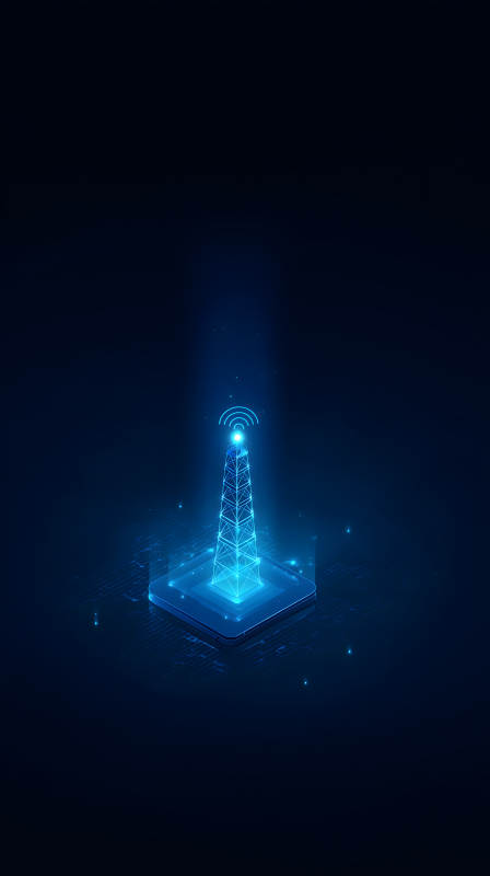 藍(lán)色科技信號(hào)塔-圖片