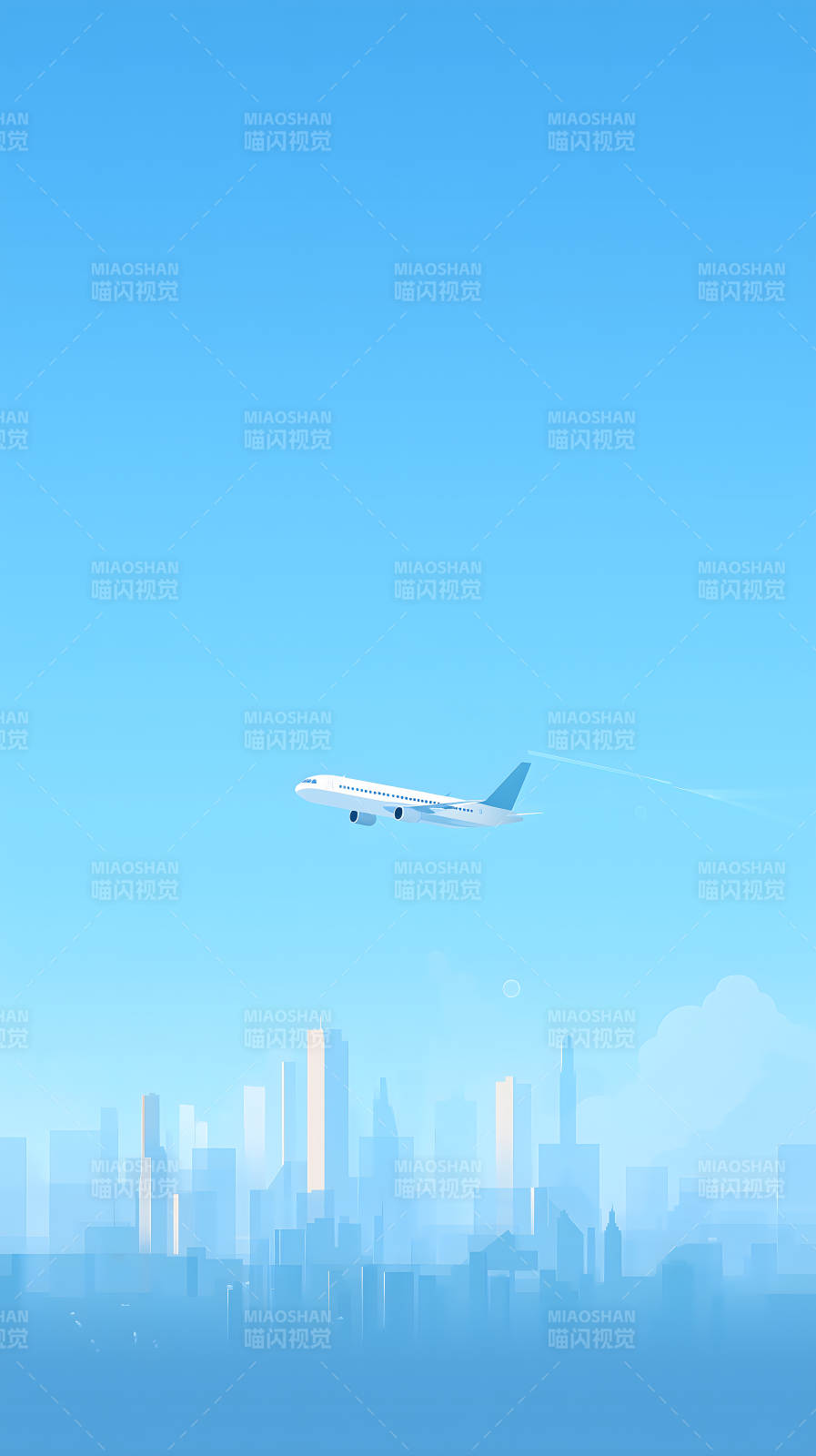 飞机城市蓝天飞翔图片
