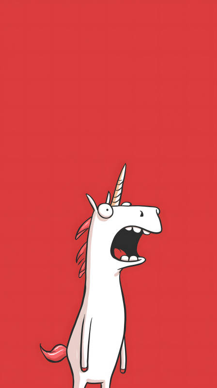 驚訝的卡通獨角獸-圖片