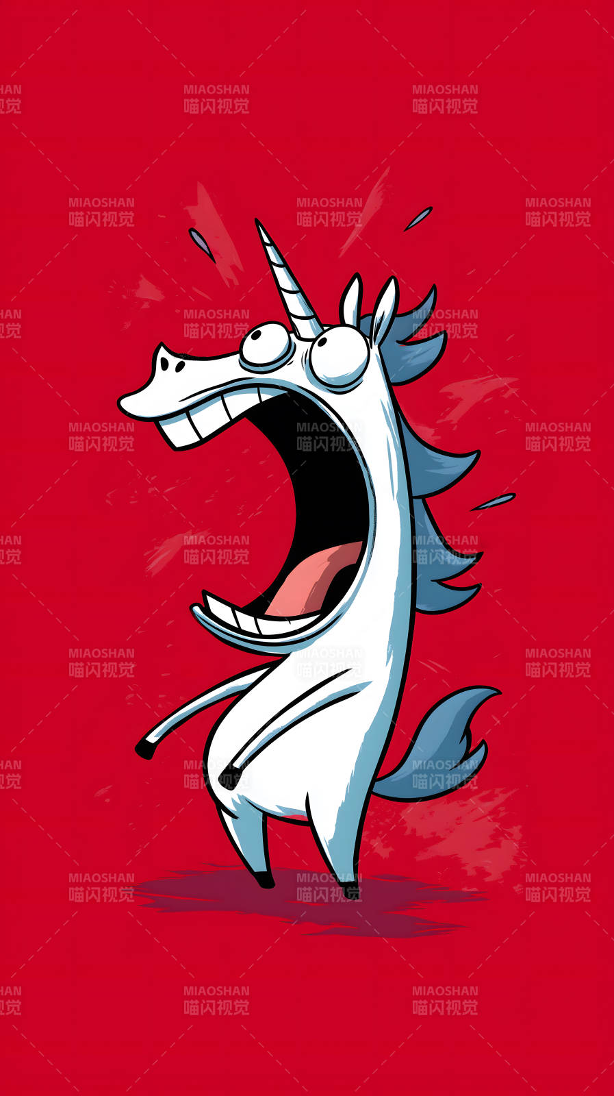 獨角獸驚恐表情-圖片