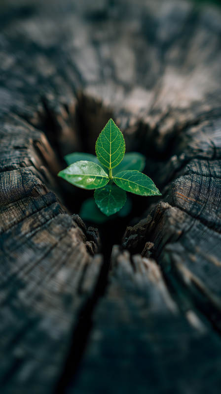 新芽破木重生-图片