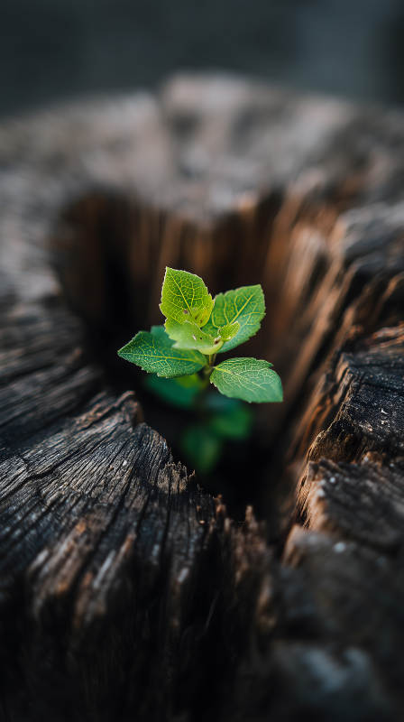 新芽破土而出象征新生-图片