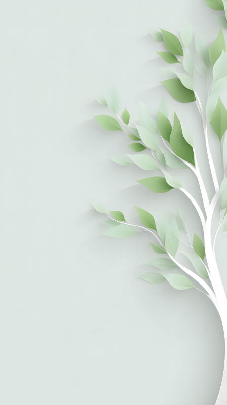 树木与绿叶的简约背景-图片