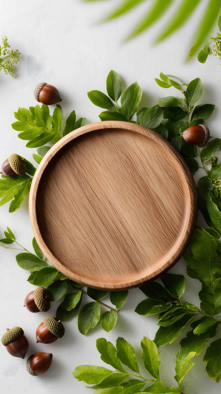 木盤與自然元素-圖片