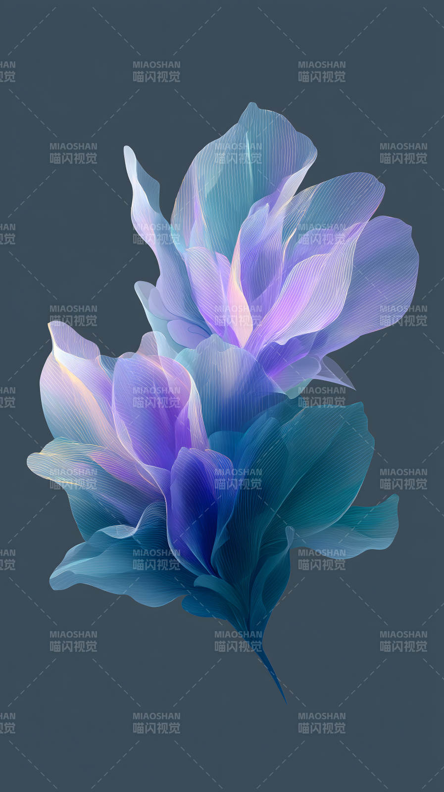 藍色花朵唯美藝術-圖片