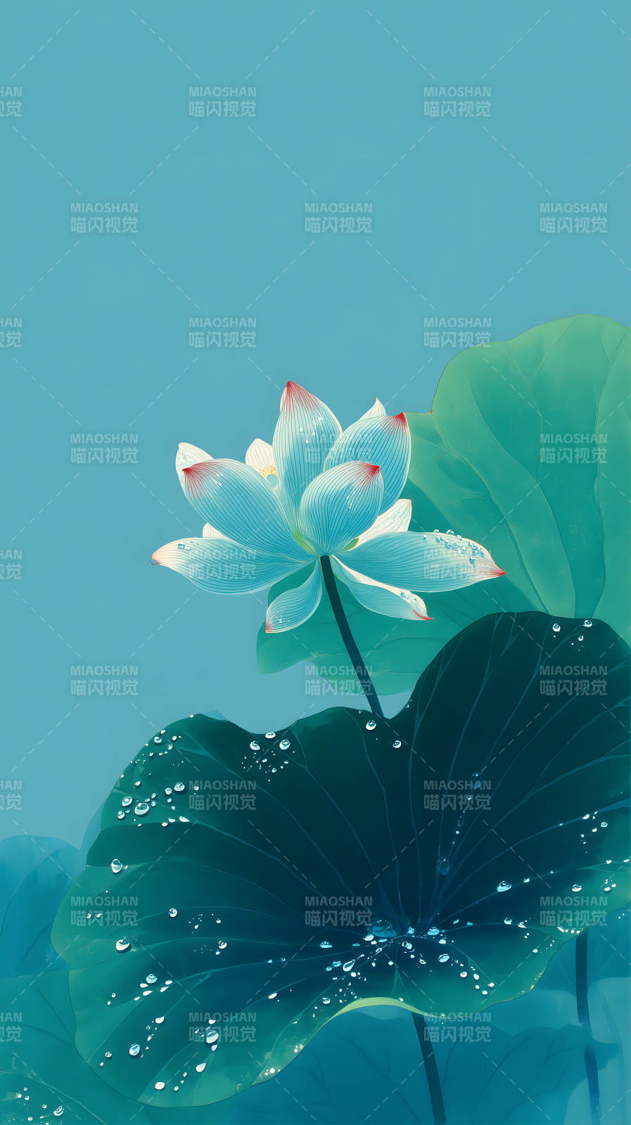 荷花水珠唯美意境-圖片