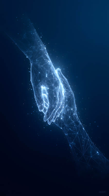 科技握手连接-图片