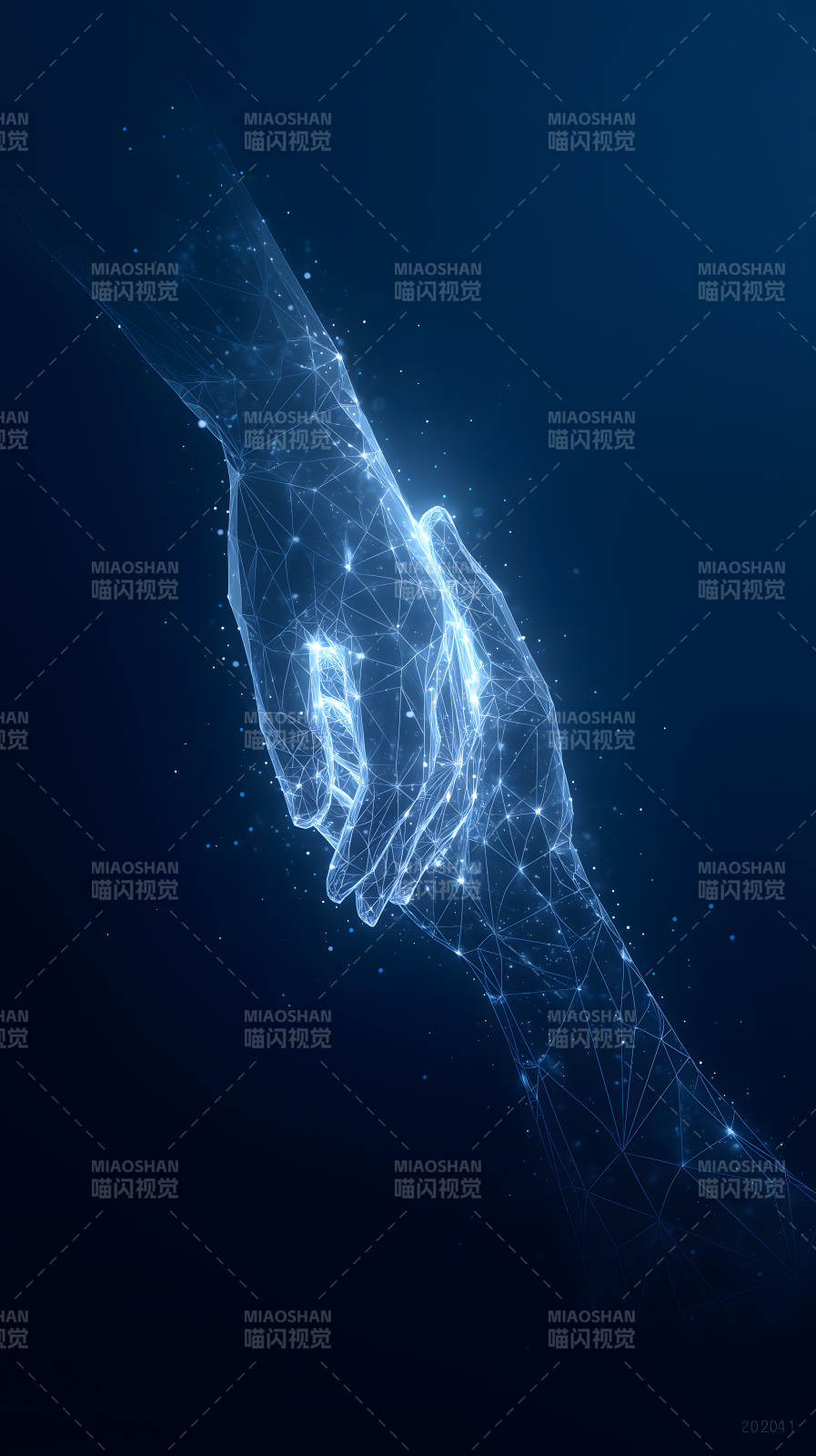 科技握手连接-图片