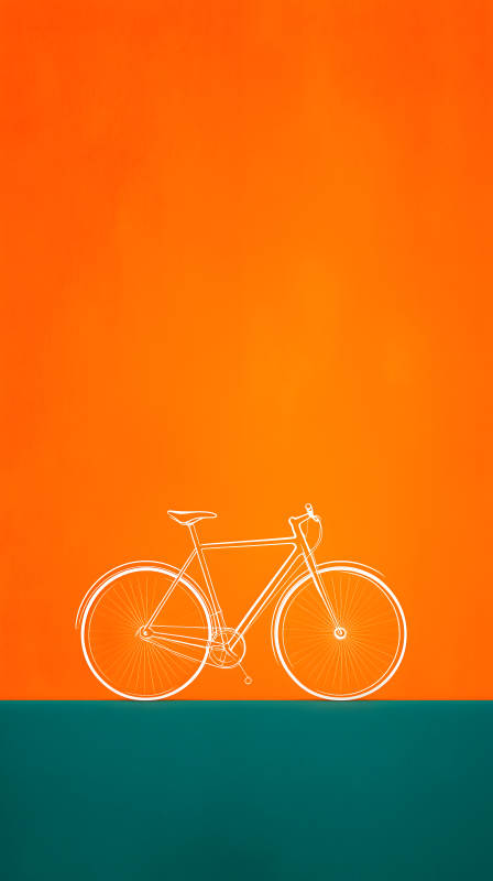 橙色自行车简约风-图片