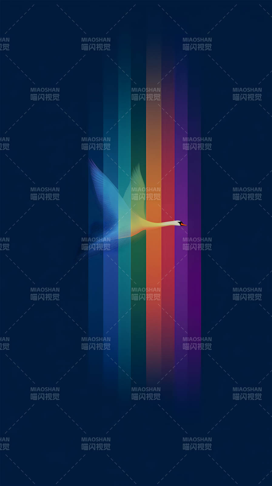 飞翔彩虹天鹅-图片