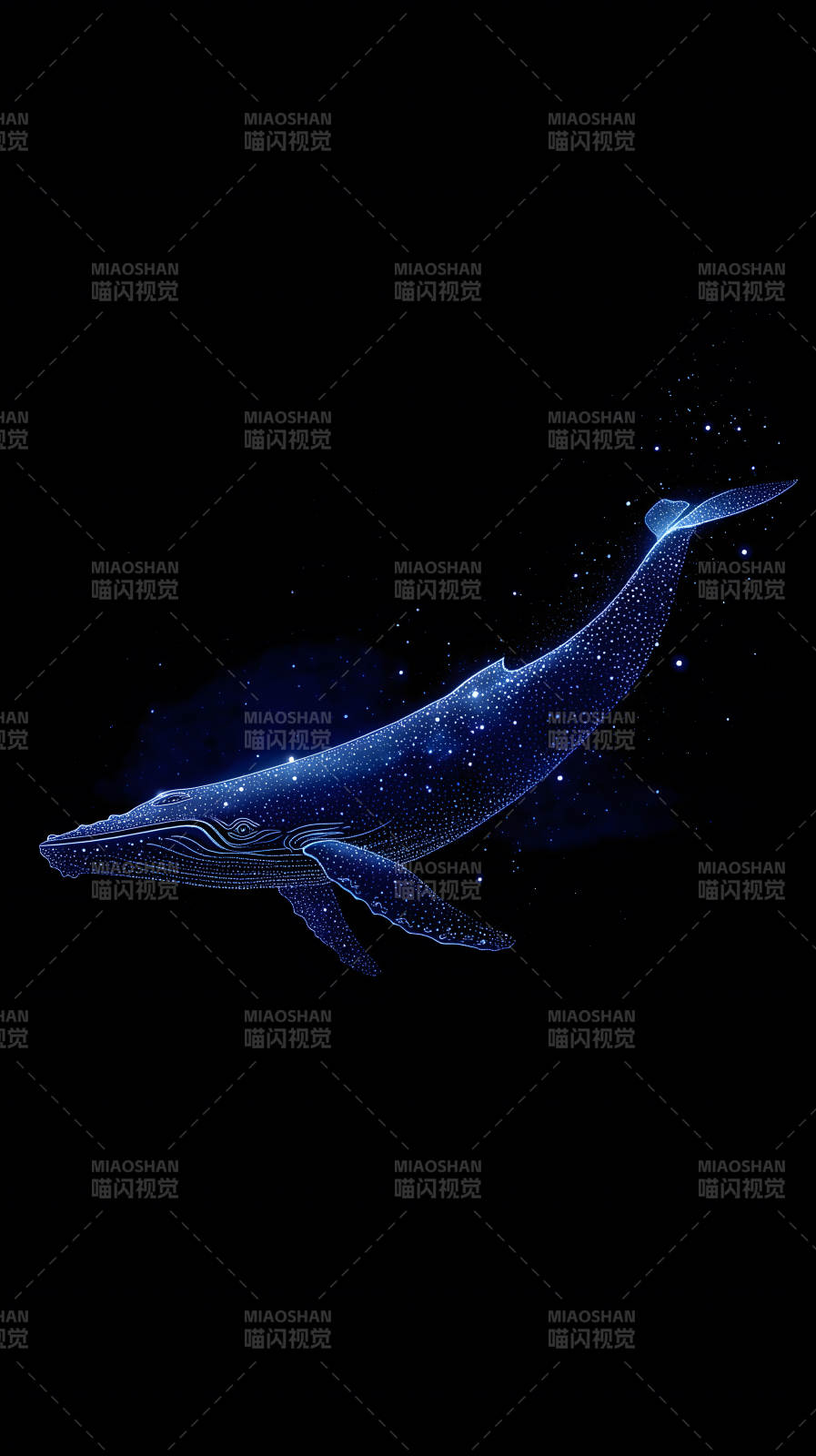 星空鯨魚在宇宙遨游-圖片