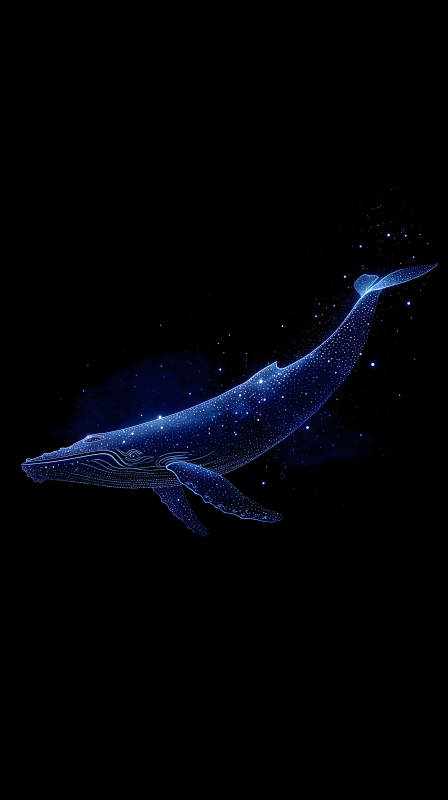 星空鯨魚在宇宙遨游-圖片