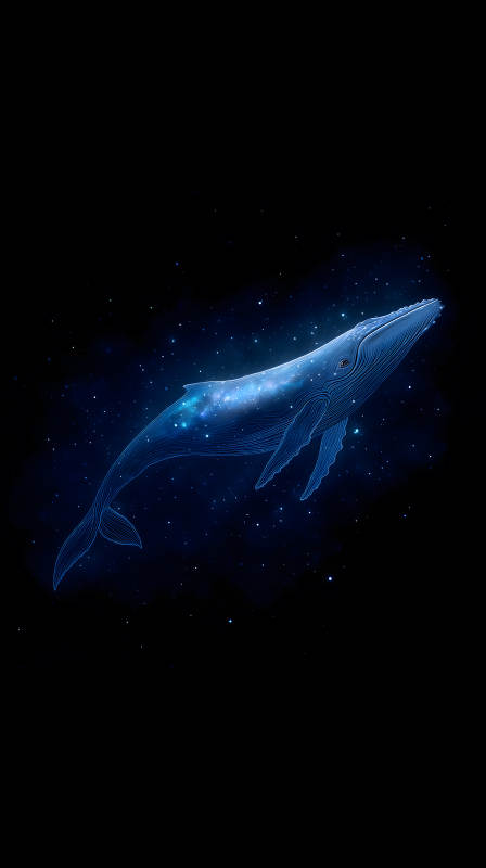 星空鯨魚遨游-圖片