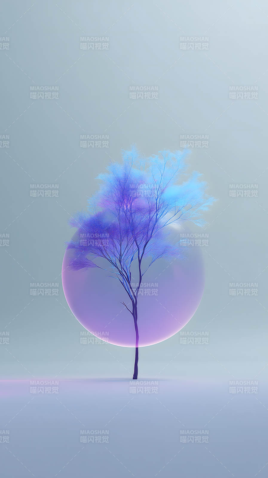 唯美紫色树木场景-图片