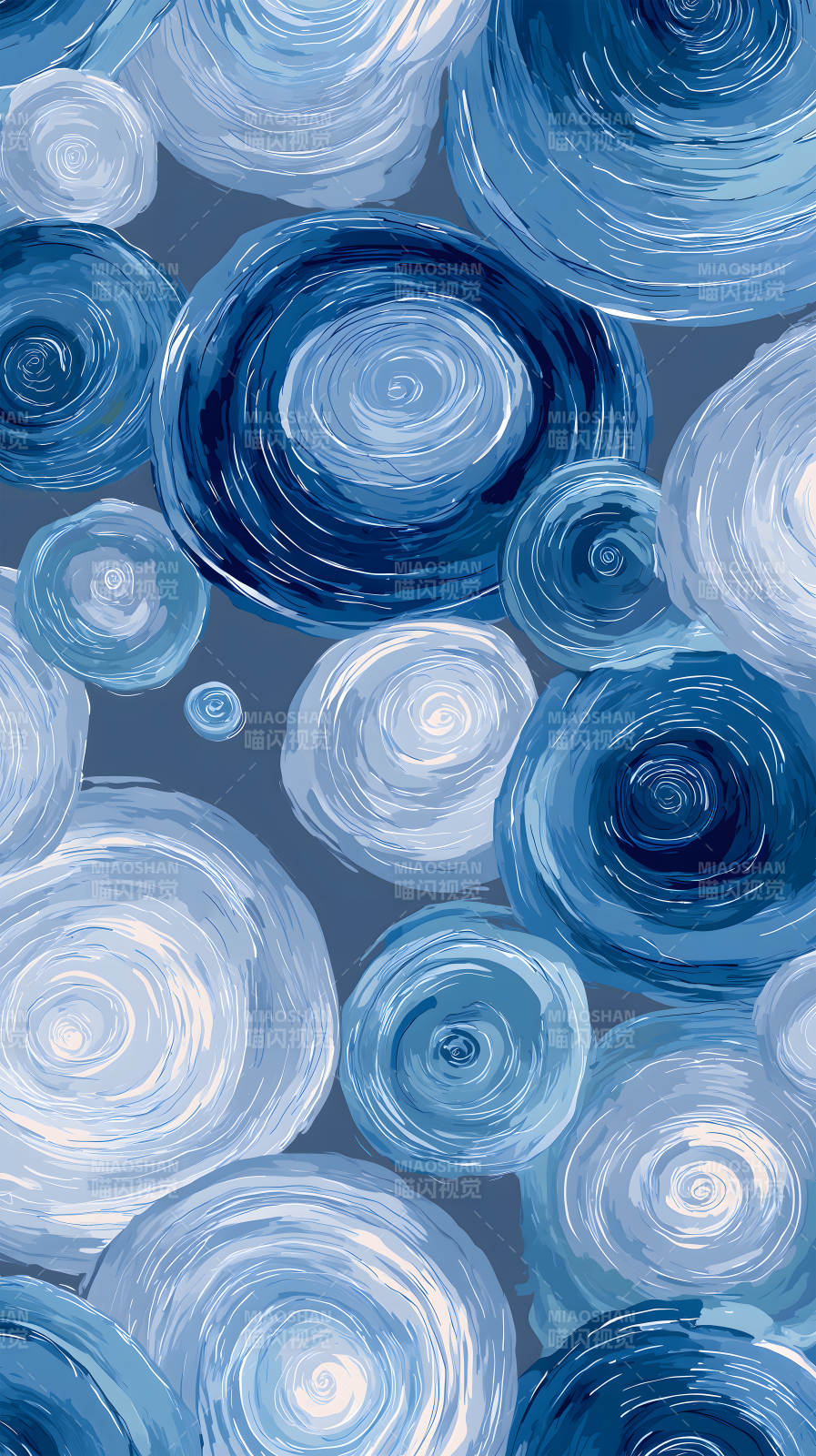 藍色漩渦抽象藝術-圖片