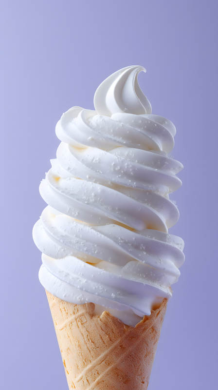 奶油冰淇淋甜筒特写-图片