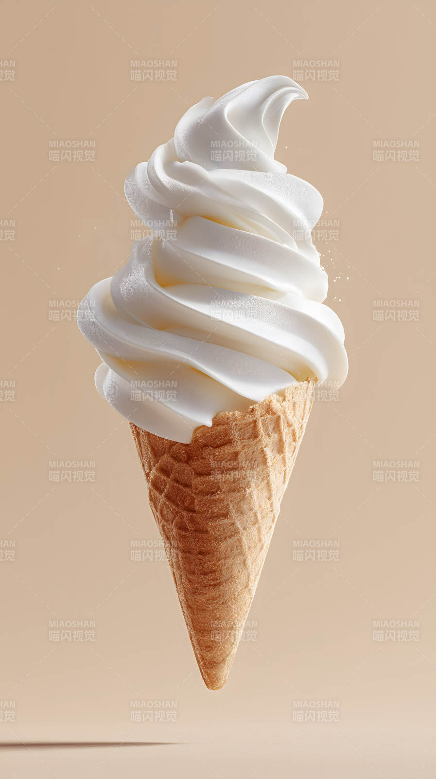 奶油冰淇淋甜筒特寫-圖片