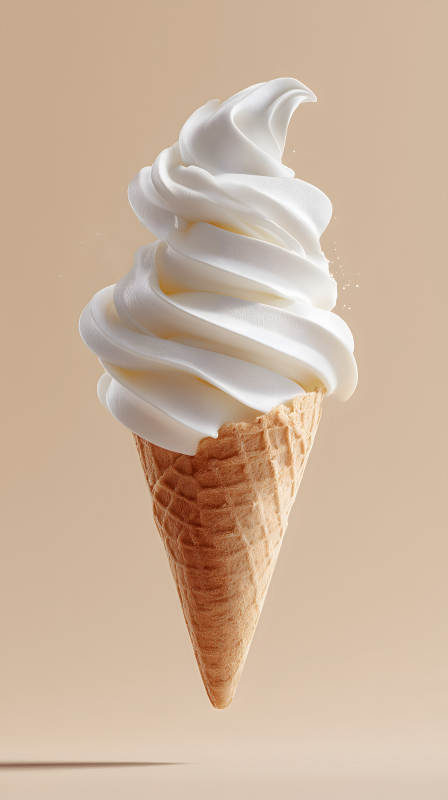 奶油冰淇淋甜筒特寫-圖片