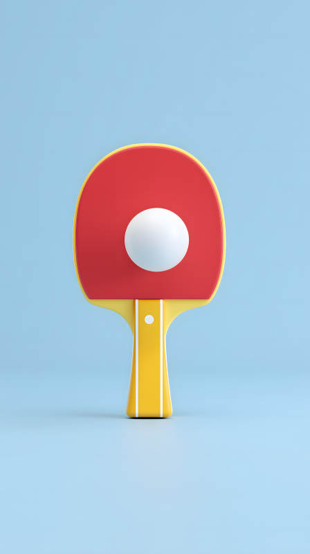 乒乓球拍与球特写-图片