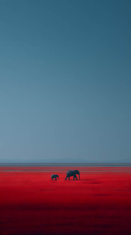 紅海象群行進圖-圖片