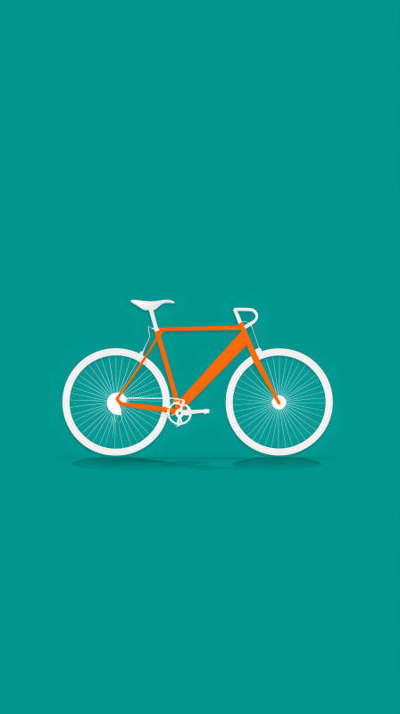 橙色自行車簡約風格-圖片