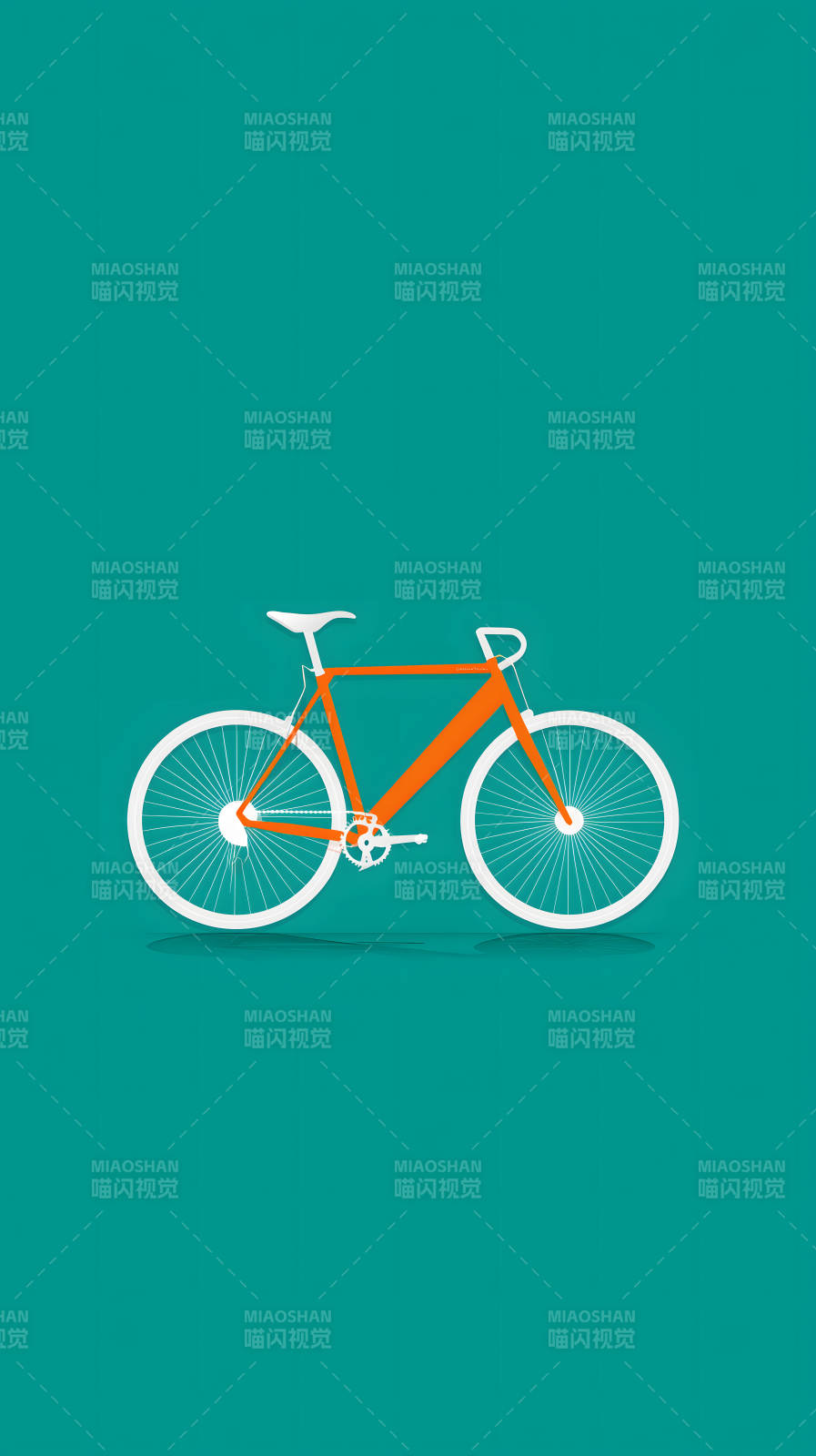 橙色自行車簡約風(fēng)格-圖片