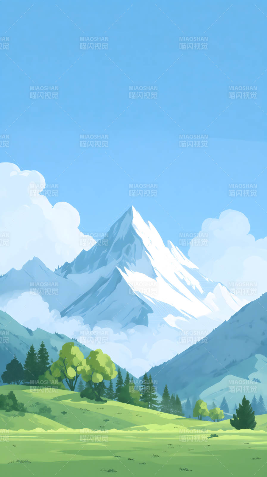 山巒風景優美如畫-圖片