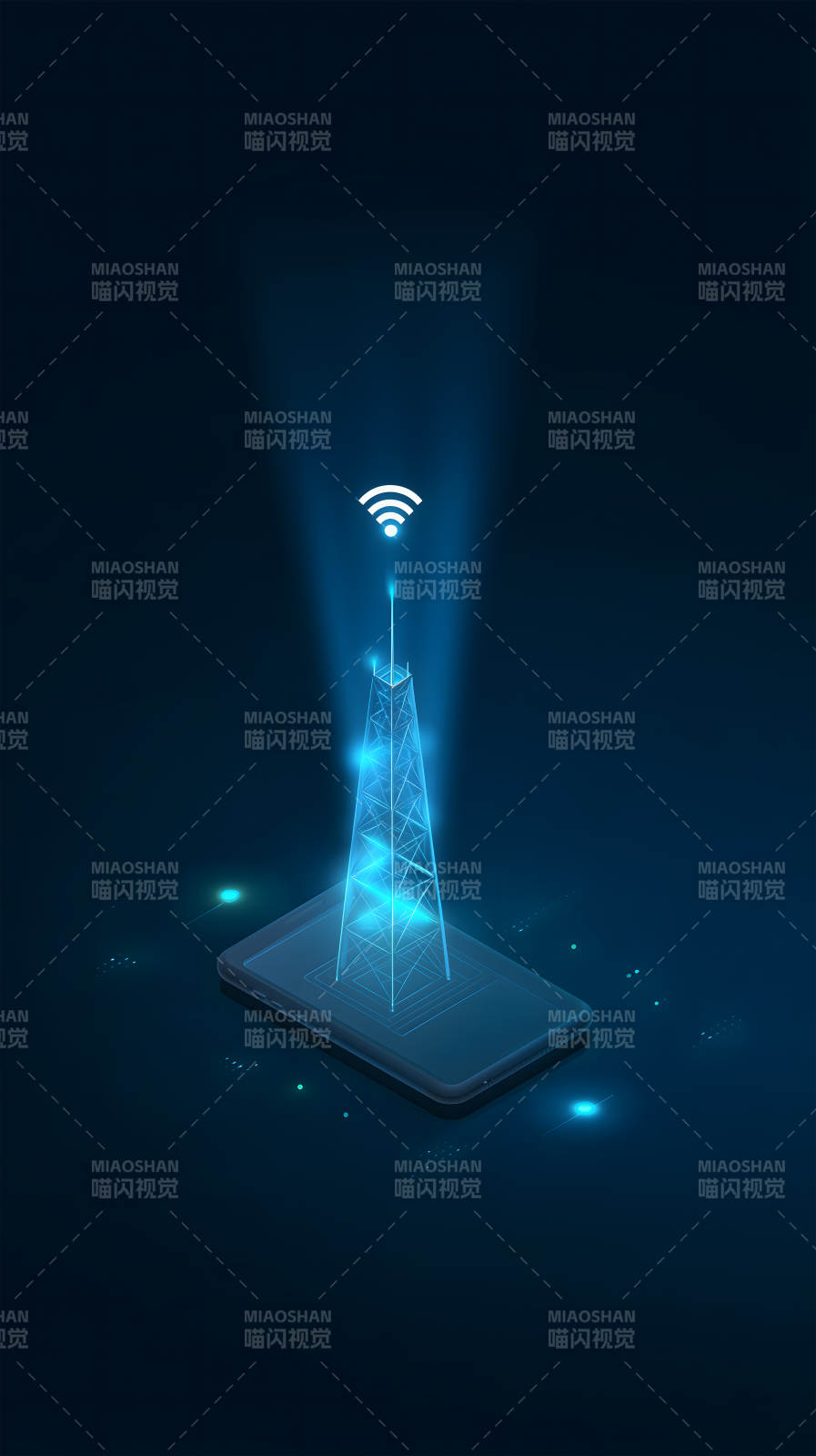 无线网络信号塔连接-图片