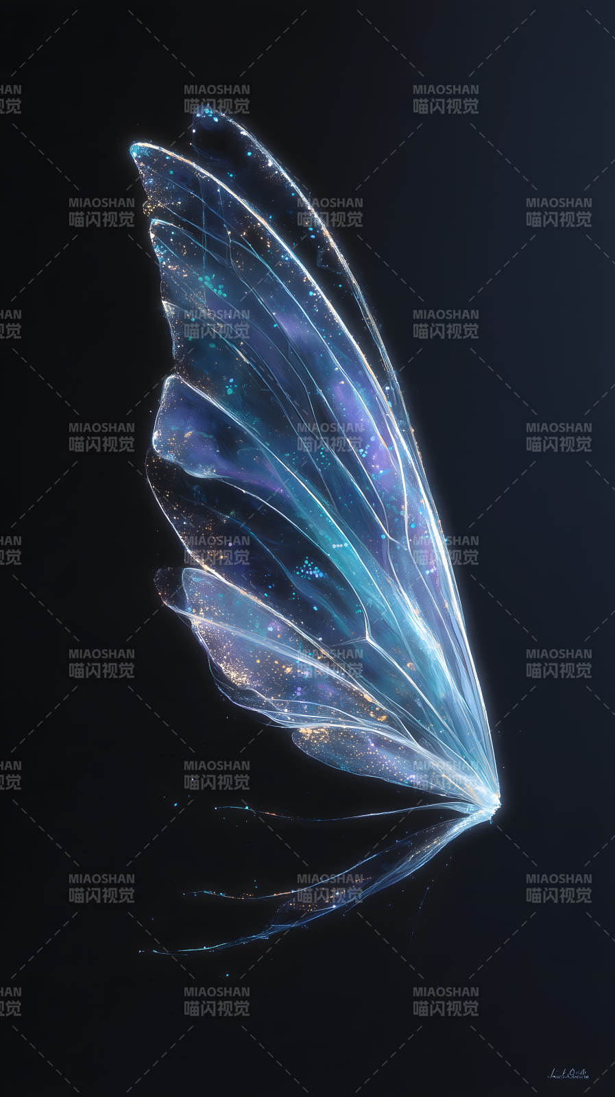 梦幻翅膀幽蓝闪耀-图片