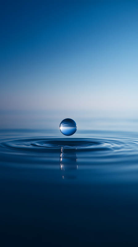 水滴落入水面瞬間-圖片