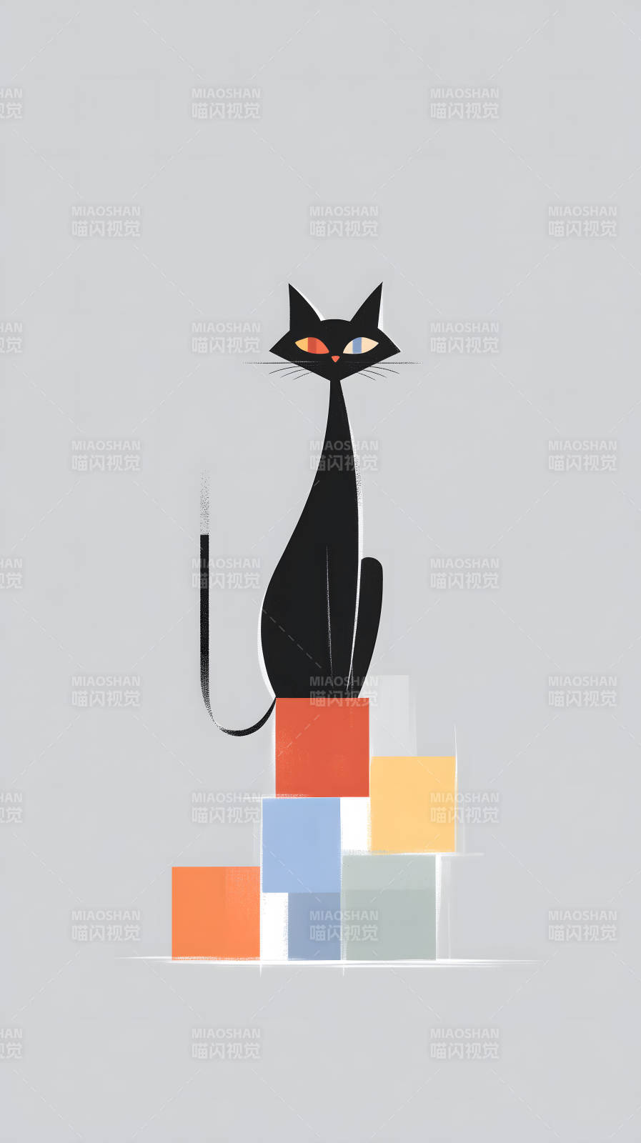 貓咪坐臺階-圖片