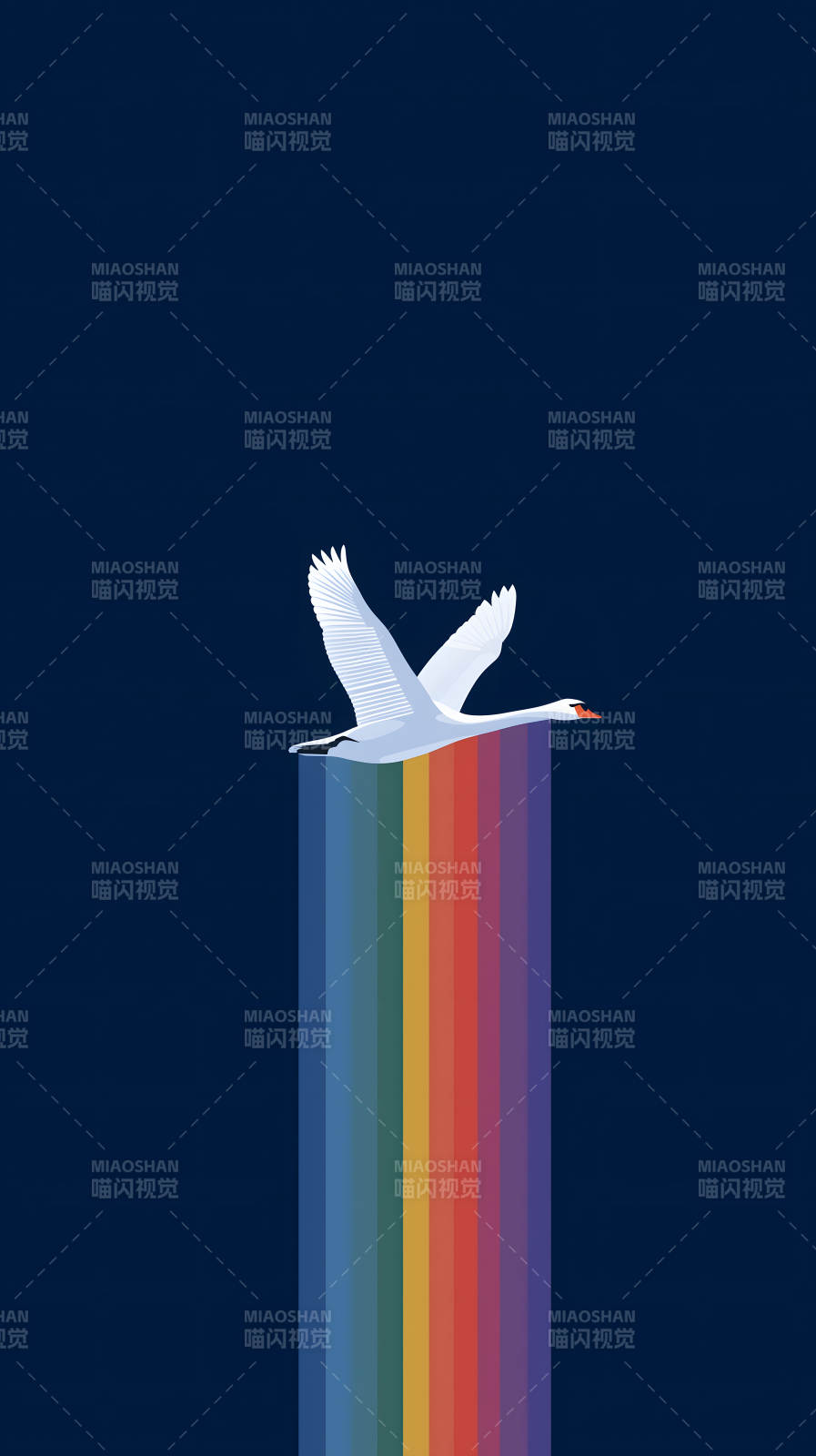 白鳥彩虹沖天-圖片