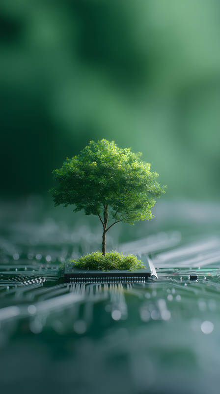 樹與芯片綠色科技-圖片